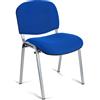 Sedia per sala conferenze MOBY BASE, colore blu con gambe grigie