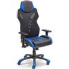 Poltrona Gaming SCORPIO, Braccioli Regolabili, Pelle e Rete Traspirante Nero/Blu