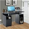 Scrivania per PC GRISO, con Cassettiera, 120x55x85cm, Legno Nero