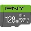 PNY Elite Scheda di Memoria microSDXC 128GB + Adattatore SD, Velocità di Lettura fino a 100MB/s, Classe 10 UHS-I, U1 per video Full HD