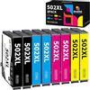 Hookink 502XL 502 XL Cartucce Compatibile con Epson 502XL Multipack per Expression Home XP-5100 XP-5105 XP-5150 XP-5155, Workforce WF-2860 WF-2865 WF-2880 WF-2885 8-Pack