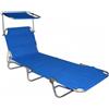 Huspert Lettino prendisole pieghevole mare con parasole 190x58x25 cm