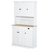 DecHome Mobile Dispensa Cucina in Legno con Armadietti e Cassetto Stile Country 101x39x180 cm colore Bianco - 83DH3WTBIA