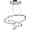 DecHome Lampada a Sospensione Design Moderno con Telecomando Struttura 3 anelli di cristallo - B31185V50
