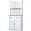 DecHome Credenza Cucina con Armadietti a 2 Ante e Cassetto in Legno 80x40x180cm Bianco