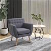 DecHome Poltrona Stile Nordico Scandinavo in Tessuto con Braccioli 68x58.5x76 cm colore Grigio Chiaro - 8335D5GY