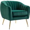 DecHome Poltrona Vintage Retrò in Tessuto Velluto con Braccioli 71x72x73 cm colore Verde - 8337D5GN