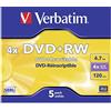Verbatim Dvd+rw 4.7GB - Confezione da 5