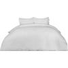 Dreamscene - Set Copripiumino matrimoniale da letto a righe, in satin, bianco, Super King