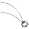 PANDORA Essence Collezione in argento Sterling con perle coltivate d'acqua dolce trattate bianche, 45, Collana con ciondolo circolare piccolo