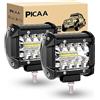 PICAA LED Luce da Lavoro 2X 4 pollici 10 cm 8D 60W Faro da Lavoro Led Tripla Fila Spot Led Luci di Lavoro Fuoristrada a Led per FUORI STRADA Moto 4WD SUV ATV UTV Camion 12V 24V
