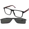 Carrera CA8061/CS BLX/UC | Occhiali da Vista con Clip da Sole | Prova Online | Unisex | Plastica | Quadrati | Nero | Adrialenti