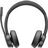 POLY Voyager 4320 UC Stereo USB-A Headset +BT700 USB-A Adapter +Charging Stand Auricolare Wireless A Padiglione Musica e Chiamate Bluetooth Base di ricarica Nero