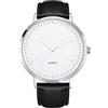 NUOVO Orologio da polso da uomo, in pelle, moderno, classico, al quarzo, facile da leggere, nero, per lavoro, casual, minimalista, bianco, bianco