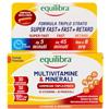 Equilibra Multivitamine e Minerali, Rilascio Prolungato fino a 8 ore, Vitamine A, B, C, D, E, Ferro, Iodio, Zinco, per Energia e Sostegno, Senza Glutine, per Vegetariani, 30 Compresse Triplo Strato
