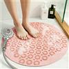VSUSN Tappetini Antiscivolo per Doccia Rotondo Tappetini in PVC per Vasca Tappetino per Doccia da Bagno Tappetini per Il Bagno con Fori di Scarico e Ventose Lavabile in Lavatrice 55x55cm,Rosa