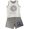 SSC NAPOLI Completo Canotta + Pantaloncini Prima Infanzia Ufficiale 19576-12/18 Mesi-Grigio
