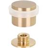 EVI Herrajes | Fermaporta Adesivo | Ø24x20 mm | Base filettata | Gomma Bianca | Ottone Finitura Opaca | Compresi utensile, vite + tassello di fissaggio | Mod. I-191/24x19-B-DUAL-LMT