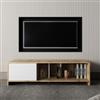 DEGHI Mobile porta tv 140x40h cm in legno rovere e bianco con 1 anta - Rare