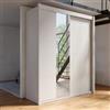 DEGHI Armadio 180x216h cm cashmere con 2 ante scorrevoli e specchio - Colman