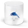 WD Lifestyle - Bicchiere in Vetro Borosilicato 250ml con Soggetto in Vetro Colorato Interno (Delfino)