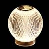 Illuminati Lighting Lampada da tavolo DIAMANTE, acrilico trasparente, struttura dorata, LED 4,2W, 3000K, LM 357, diam. 11 H 12 cm, dimmerabile