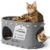 DownyPaws Cuccia Gatto in Feltro per Interni, Resistente, Grigio