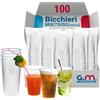 G.M. DISTRIBUZIONE 100 Bicchieri Monouso da 400 Ml in Plastica Trasparente PP, Bicchieri Usa e Getta per Cocktail, Birra, Granite, Frappe, Bicchieri Multiuso Monouso per Bar e Lounge Bar