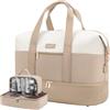 LOVEVOOK Borsone Da Viaggio Donna, Grande Borsa Da Viaggio, 45L Borsa Parto Ospedale, Bagaglio a Mano 45x36x20, Borsone Palestra Duffel Bag Borsa Piscina, Beige Kaki