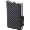 MONDRAGHI Miniwallet in Vera Pelle Leggero e Tascabile Portafoglio Slim per Carte di Credito Banconote Monete Tessere e Documenti Modello Basic Outlet per Uomo e Donna (Carbon Black)