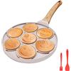 Bobikuke Padella Pancake Induzione Smile, Pancake Piastra Smiley Antiaderente 7 Fori Padella Frittata Piatto Colazione per Bambini 26 cm - Bianco