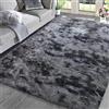 ASIinnsy Tappeto Salotto Moderno Pelo Lungo Shaggy Peloso Grigio Morbido Soffice Antiscivolo Tappeti Soggiorno Grandi (120 x 160 cm, Nero Grigio)