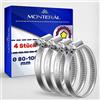 MONTERAL Morsetti metallici Ø 80-100 mm 9 mm Per Tubo a vite in acciaio inox 4 pezzi Set - Monteral