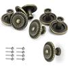GEBAUM 8 pezzi 32 mm Pomelli per Mobili Vintage, Grandi Pomello Antico, Maniglia per Cassettiera con Viti, per Cassetto, Cucina, Bagno, Armadio, Comò