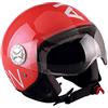 AL Helmets - CASCO DEMI-JET AL HELMETS MOD. 101 COLORE ROSSO LUCIDO GRAFICA AL-DESIGN MISURA S