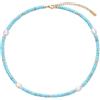 GAVU Collana Perle Donna, Collana Estiva da Donna con Perline Heishi di Turchese Sintetico e Perle Coltivate di Acqua Dolce