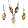 Copal Set Gioielli Donna Ambra Argento 925 Orecchini Collana Regolabile UE