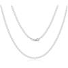 SILBERTALE Collana a maglia barbazzale in argento sterling 925, per uomo e donna, larghezza 2/3/4 mm, sottile, super piatta, multi-fila, collane classiche di alta qualità per l'uso quotidiano, 45-65