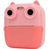 SQUADO Fotocamera digitale con stampa istantanea frontale e posteriore, luce di riempimento LED, per viaggi e ragazzi, rosa