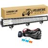 RIGIDON 28 Pollici 70cm 396W barra led auto 4x4 con 12V cablaggio bianca | impermeabile barra luce led, luci di lavoro esterno per fuoristrada trattore camion SUV UTE ATV barca veicoli offroad, 6000K