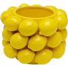 Kare Design vaso Lemon Juice, Giallo, 19 cm Portafiori, motivo Limoni, Vaso Ceramica, decorazione estiva soggiorno