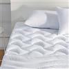 SLEEP ZONE Coprimaterasso rinfrescante per letto matrimoniale, coprimaterasso trapuntato a zone di alta qualità, lavabile in lavatrice, resistente, con tasca profonda da 20,3 a 53,3 cm (bianco,