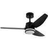 Eden pulse Ventilatore nero 20 W LED integrato 2350 lm, 3 temperature, telecomando, 38/48 x 112 x 112 cm
