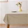 ATsense Tovaglia, Tovaglia Beige, Tovaglie Effetto Lino - 100% Cotone Lavato Rettangolare Tovaglia 100x140 cm