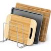 simplywire - Supporto per teglie e taglieri - Rastrelliera per coperchi, pentole e padelle - Organizer per credenze da Cucina - Acciaio Cromato