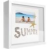 sunmeg Cornice 3D Profonda Cornice 25 x 25 cm Cornici per Foto per Oggetti fino a 3 cm- Cornici di Forma Quadrata da Hppendere a Parete o da Scrivania