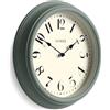 Jones Clocks® Serenity Orologio a parete | Orologio a tondo classico | 30cm | Verde | Bei numeri arabi | Design decorativo ideale per cucina, soggiorno o camera da letto
