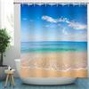 YISURE - Tenda da doccia, 180 x 200 cm, fantasia: oceano, spiaggia, mare, onde, stelle marine, conchiglie, in tessuto resistente alla muffa, lavabile in lavatrice, 180 cm di larghezza x 200 cm di