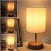 HSLighting Lampada da Comodino: Lampada da Tavolo Touch Dimmable Control Moderna Lampada da Tavolo a LED con Lampadine la Lettura Soggiorno Stanza dei Bambini Paralume in Tessuto per da Letto