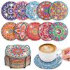 WuGU 10 sottobicchieri con supporto per diamond painting per adulti fai da te, 5D Diamond Painting per bambini, antiscivolo, per principianti, adulti e bambini